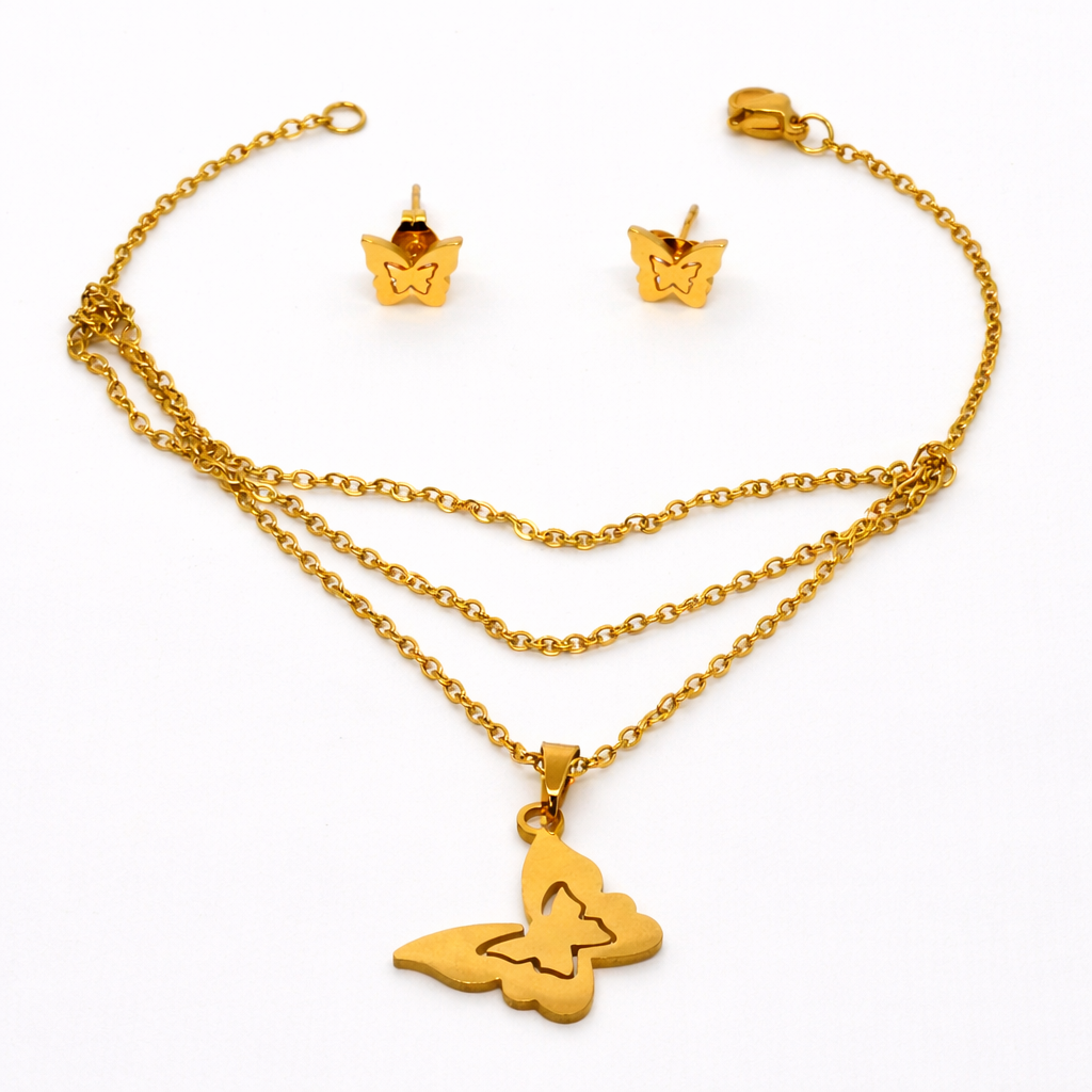 Elegant Butterfly Necklace Set